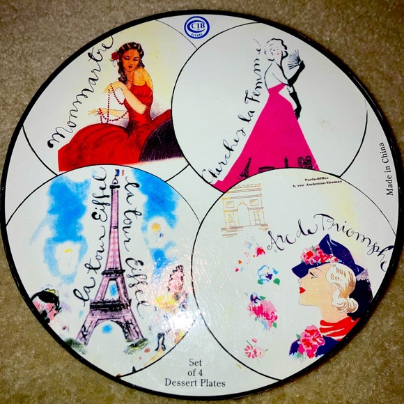 Rosanna Plate Set Of 4 Parisian Dessert Plates 8" - Picture 1 of 11